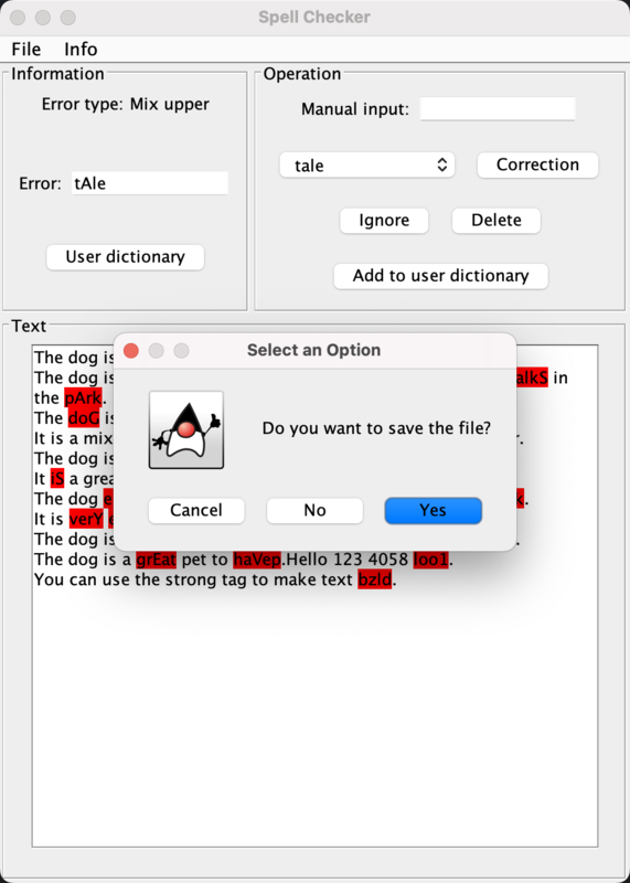 Save confirmation