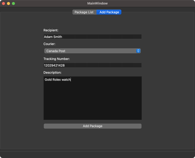 Add package page