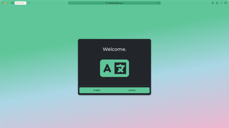 Welcome page